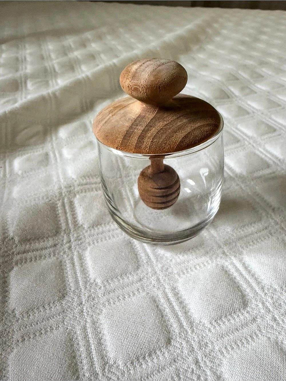 Glass Honey Jar with Wooden Lid